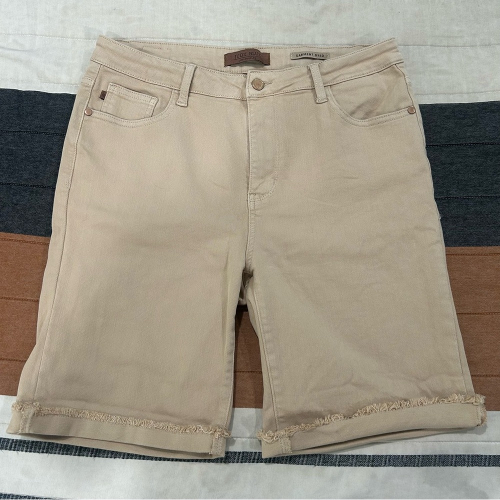 Judy Blue Tan Garment Dyed Bermuda Shorts
